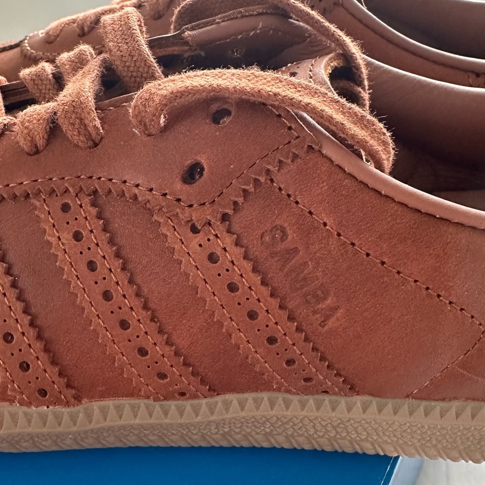 Men size 6.5 / Woman size 7.5 samba camel adidas sneakers brand new - Picture 6 of 11